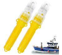 Feux de signalisation électroniques Marins, 2 pièces, Feux de Secours à LED étanches, bouées de Bateau, Filets de pêche, Feux de positionnement de Sauvetage(Yellow)