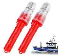 Feux de signalisation électroniques Marins, 2 pièces, Feux de Secours à LED étanches, bouées de Bateau, Filets de pêche, Feux de positionnement de Sauvetage(Red)