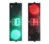 Feux De Signalisation,Feux D'avertissement For Piétons 400 LED For Routes Automobiles,Feux De Signalisation Intérieurs Et Extérieurs For Véhicules Et Passages Piétons(Type 400 twin-8 three lamps)