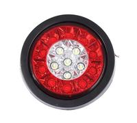 Feux Frein Arrière 1Pc 12V 4 "Rond Rouge/Ambre 16-LED Voiture Rond Rouge Feux Arrière Camion Remorque Feux Stop Arrière Antibrouillard Clignotant Queue Feux Arrieres(Red White)