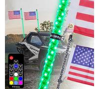Feux LED en Spirale À 360°, 3/4/5 Pieds, Télécommande for Antenne UTV, VTT, Camion, RZR, 5 Niveaux De Luminosité, 2 Pièces(4ft)