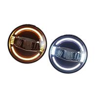 Feux Phares Ampoules De Phares LED 7 Pouces Rond Moto Phare Bleu DRL Angle Yeux Clignotant Pour Ford Pour F 150 1976 Phare Voiture