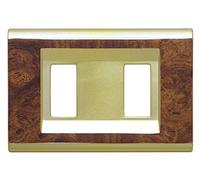 Fév 2582/RO Plaque Click à 2 modules, Racine/Or