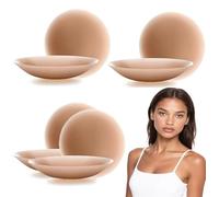 Fevaeno Pasties en silicone, 8 pièces Autocollants pour tétons pour femmes avec protection des , Pasties en silicone lavables et réutilisables pour femmes ultra-minces, rondes, 8,5 cm, taille