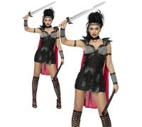 Fever Noir Gladiateur Dames Costume Médiéval De Guerrier Romain
