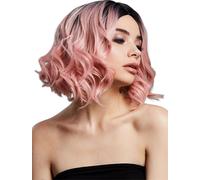 Fever - Perruque "Kourtney" Bicolore SM2800 (Taille unique) (Rose bébé/Noir)
