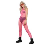 Fever sans Manche Fermeture Éclair Body Rose Néon Femme Sexy Festival Fancy Robe