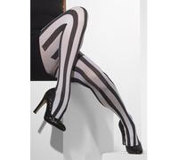 Fever Womenâ€¿S Opaque Vertical Striped Tights, Black And White, One Size,5020570245491 (Us)