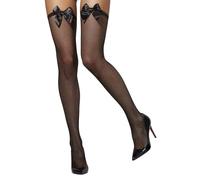 Fever Women's Fishnet Hold-Ups with Bows In Display Box