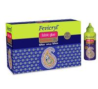 Fevicryl Colle textile pour pierres précieuses et strass acryliques, vêtements et chaussures, lavable en machine, 80 ml, sans couture pour application de ruban de dentelle