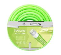 Fevone Tuyau arrosage 20m Vert Tuyaux d'arrosage 13mm(1/2 Zoll) 4 couches 25 Bar Robuste et durable Portable Outdoor Compressor Tuyau d'arrosage Flexible Robuste Gurable Anti-courbure