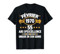 Février 1970 55 ans Homme Cadeau Anniversaire Février 1970 T-Shirt