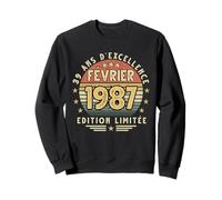 Février 1987 Cadeau Anniversaire Février 1987 39 Ans Homme Sweatshirt
