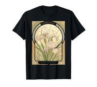 Février Anniversaire Fleurs Iris Style Art Nouveau T-Shirt