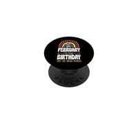 Février, C'est Mon Anniversaire, Oui, Tout Le Mois, Boho Rainbow PopSockets PopGrip Adhésif