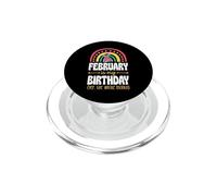 Février, C'est Mon Anniversaire, Oui, Tout Le Mois, Boho Rainbow PopSockets PopGrip pour MagSafe