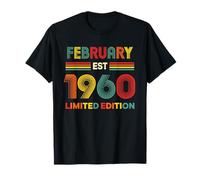Février Est 1960 Anniversaire Édition limitée 66 Ans 66 Ans T-Shirt