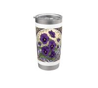 Février Naissance Fleur Alto Fleurs Art Nouveau Style Gobelet isotherme en acier inoxydable double paroi