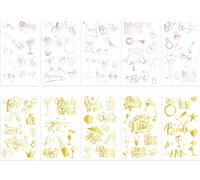 Few-10 Feuilles Tatouages Temporaires Mariage, Evjf Faux Tatouage, Team Bride Tatouage Ephemere Pour Fête Enterrement De Vie De Jeune Fille Accessoire Decorations Mariage