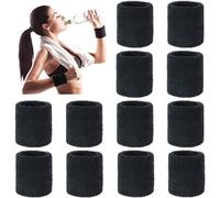 Few-12 Pièces Bandeau De Transpiration Poignet, Serre-Poignets Bracelets Poignet Pour Sport Tennis Foot-Ball Basket-Ball