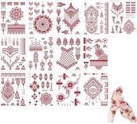 Few-15 Pcs Tatouage Temporaire,Autocollant Tatouages Ephemeres Mandala Tatouages Temporaire,Impermeable Tattoo Ephemere Mehndi Tatouage Pour Poitrine Épaule Bras