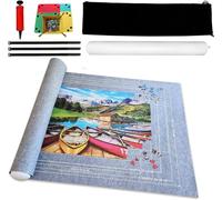 FEW-2000 Pièces Tapis de Puzzle,Puzzle Mates Roll Gonflable,Feutre Jigsaw Mat Board,Tapis de Rangement pour Puzzle,Économiseur de Puzzle Pliable avec Pompe Gonflable