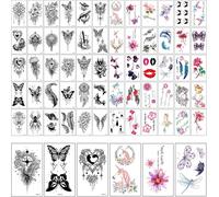 Few-60 Feuilles Tatoo Temporaire, Tatouages Éphémères Faux Tatouages Tatouage Personnalisé Imperméable Pour Hommes Femmes Corps Bras Poitrine Épaule Décoration Fête Cadeau