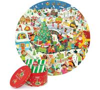 FEW-Boppi Puzzle rond de 150 pièces en carton 100 % recyclé - Cadeaux de Noël avec boîte pour enfants de 5 ans et plus - Noël