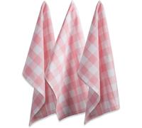 Few-Buffalo Check Kitchen Collection Lot De 3 Torchons De Cuisine Style Ferme Classique, 50,8 X 76,2 Cm, Rose Et Blanc