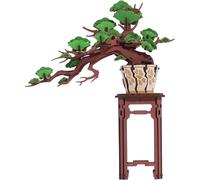 FEW-Evergreen Pine Bonsai 3D Puzzle Buchstützen aus Holz Modellbausätze Erwachsene 3D Holzpuzzle Basteln für Spielzeug DIY Kit für Kinder (Elegant Evergreen Pine Bonsai)