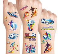 Few-Football Tatouage Enfant, 12 Feuilles Foot Tatouage Ephemere Paillette, Tatouages Decoration Anniversaire Enfants, Cadeau Anniversaire Pour Garçons Filles, Etanche Tatouages Paillettes Enfants