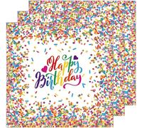 Few-Lot De 40 Serviettes D'anniversaire 33 X 33 Cm - Décoration De Table D'anniversaire - Confettis Multicolores - Serviettes Pour Anniversaire D'enfant Garçon Et Fille