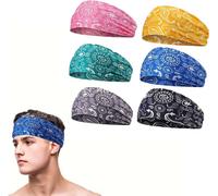 Few-Lot De 6 Foulards De Sport Pour Homme Et Femme, Anti-Humidité, Élastiques Et Antidérapants, Pour La Course À Pied, Le Cyclisme, Le Basket-Ball, Le Yoga
