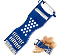 FEW-Multifonction 3 en 1 Découper les Multifonction, Modèle Bleu Râpe à Pommes de Terre, Râpe et Coupe Concombre avec Poignée, Outil Pour Éplucher Et Râper Les Fruits