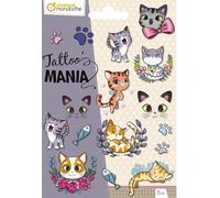 Few-My Mandarine Cc056c - Tatoo'mania - 1 Feuille 10,5x16 Cm De 15 Tatoos - À Partir De 5 Ans - Chats