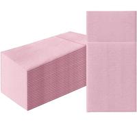 Few-Paw - Serviette De Table Papier - Airlaid (1/8 Pocket) I 25 Pièces I Idéal Pour Mariage, Baptême, Communion, Anniversaire I Serviettes En Tissu De Décoration De Table I Rose Claire Monocolore
