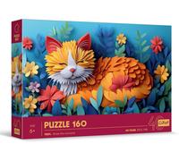 FEW-- Puzzle Effet 3D, Chaton - 160 éléments - 40e Anniversaire , Puzzle Coloré avec des Animaux, pour Les Enfants à partir de 6 Ans
