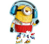 FEW-¿ Puzzle en Bois : Minions, Minion délirant - Puzzle en Bois de 50 pièces, Formes irrégulières, 10 Figurines. Puzzle Moderne pour Enfants de 5 Ans et Plus