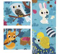 FEW-- Puzzle Tactile Enfant Les Animaux de la Forêt 20 Pièces dont 7 Texturées - Jeu Educatif et Sensoriel - Toucher, Motricité Fine et Concentration - Dès 2 Ans, J02685