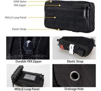 Few-Sac De Transport Tactique Molle Sub Abdominal Avec Crochet Et Boucle Pour Gilet Nylon 500d Double Usage (Black)