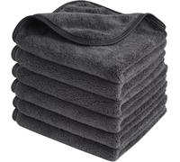 Few-Sinland Serviettes Démaquillantes En Microfibres,Serviette Visage Démaquillante,Chiffons Démaquillants Réutilisable Lavable,Moelleux,Sans Produits Chimiques,Pour Toute La Peau 30x30cm,Gris, 6pcs
