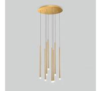 FEWDSCA 8 Lumières Grand Lustre Pour Foyer Entrée Ferme Moderne A Mené Rond Lustre Grappe Linéaire Éclairé Longue Bande Lampe de Plafond Suspendue Pour Escalier Salle À Manger Salon/D-8 Lumières/3000K