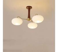 FEWDSCA Bracket Light Mid Century Modern Glass Lustre Semi Flush Mount Ceiling Light Farmhouse Rustic Wood Pendant Light Sputnik Grand Lustre Salle À Manger Salon/3 Lumières Plafond/Un