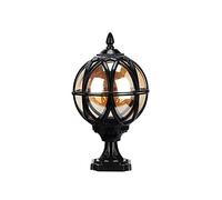 FEWDSCA European Outdoor Brick Columnsp Alumiglobe Pillar Light Ip55 Exterior Rainproof Glass Lantern Paysage Post Light Gate Wall Community Street Light