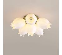 FEWDSCA Hertl Lumière Des Modernes, Éclairage de Plafond En Acrylsalon, Conception En Forme de Fleur Plafonds Éclairage Fcouloir, Salle Dens, Chambre, Foyer, Cuisine/Vert/6 Têtes