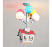 FEWDSCA Kids Bedroom Ceililight Frosted Balloon House Led Ceililight Cartoon Close to Ceililight Fixtures Nursery Ceililight for Boys Girls Bedroom Children Room/D16.5In - 6 Light