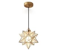 FEWDSCA Lamàndentif Étoile,Ntagramme Plafond En Verre Ombre-Lamplafondpendu Couloir Couloir Entrée Escalier/Doré