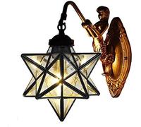 FEWDSCA Lampe de Table Vintage Sirène Balcon Éclairage Mural Classique Créatif Verre Étoile Chambre À Coucher Lampe Murale Enfants Chambre Lampe Murale Lustre/Verre Transparent/Un