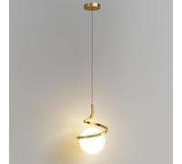 FEWDSCA Lampe Sphérique Lampe, Spirale Métal Suspendue Lumière Avec Ombre-Lampe En Acrylique Sphérique, Lampes de Suspension Au Bord Du Lit, Kidrens Chambre Planète Goutte Lustre Minimaliste Moderne/D