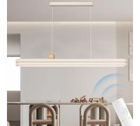 FEWDSCA Led Lampe Pendentive Moderne Bague Ovale Desig Table À Manger Suspension Lampe Dimmable Avec Télécommande Lustres Éclairage de Plafond Réglable En Hauteur Bureau Salle À Manger/Blanc/120 Cm